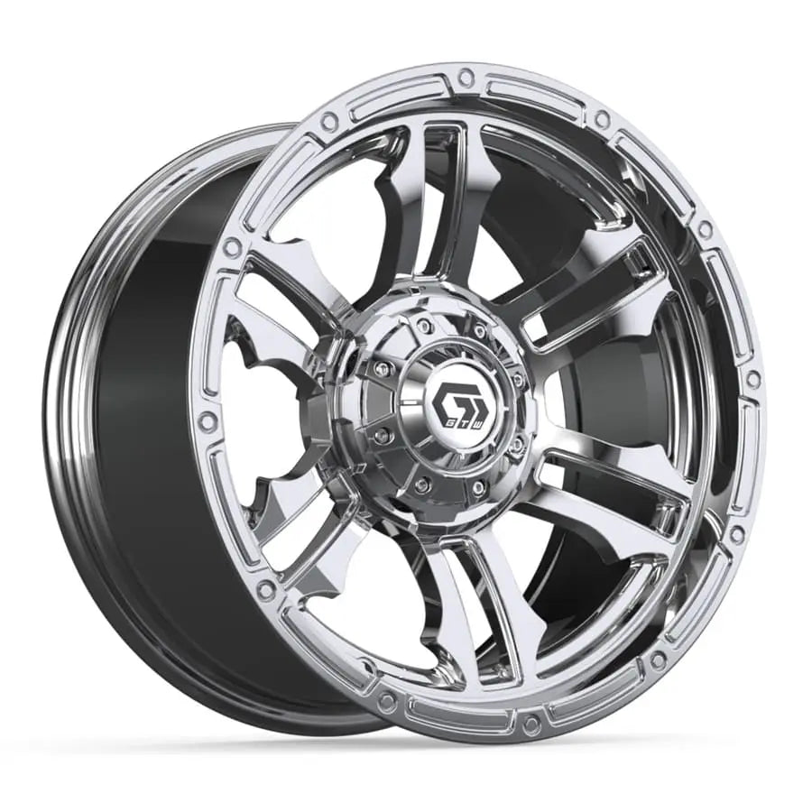 14" GTW Shogun Chrome Wheels with Low Profile Golf Cart Tire