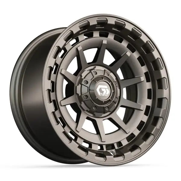 14" GTW Barricade Satin Bronze Wheels with Low Profile Golf Cart Tire