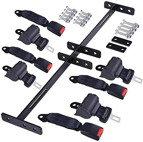 Universal Soft Retractable 4 Seat Belt & Mounting Bar Kit Miscellaneous