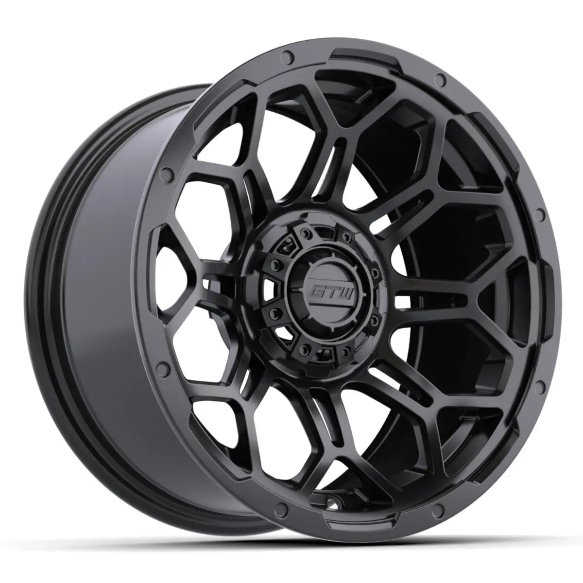 14" GTW Bravo Matte Black Wheels with Low Profile Golf Cart Tire