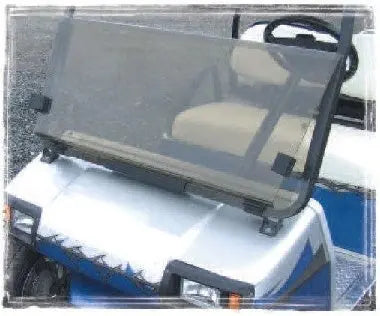 Club Car DS 1/4" Tinted Fold Down Windshield on a painted club car ds