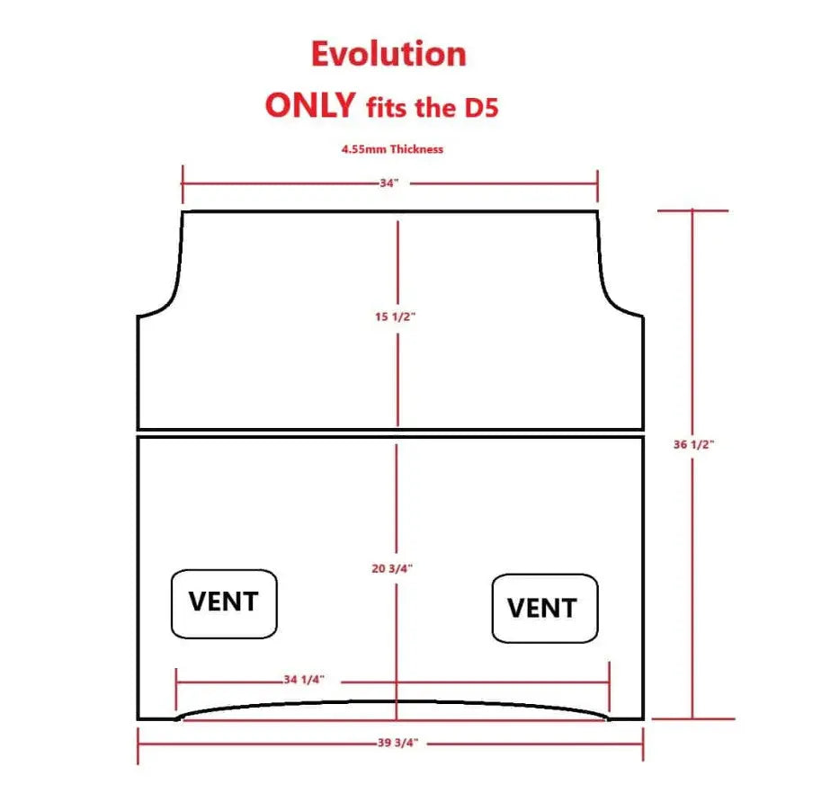 Evolution D5 Windshield Dimensions_