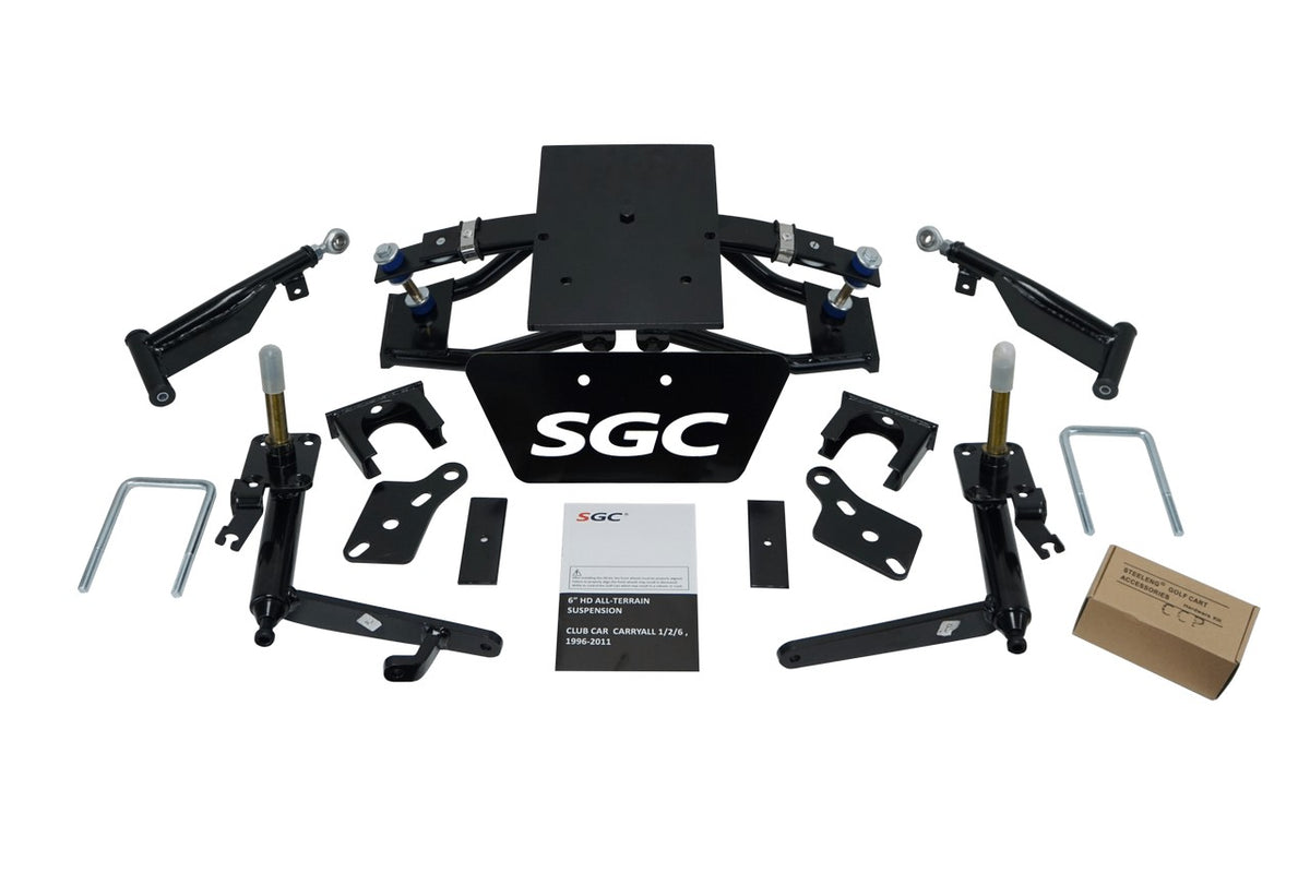 SGC 6″ Heavy Duty Double A-Arm Lift Kit for Club Car Carryall/Villager exploded view of parts