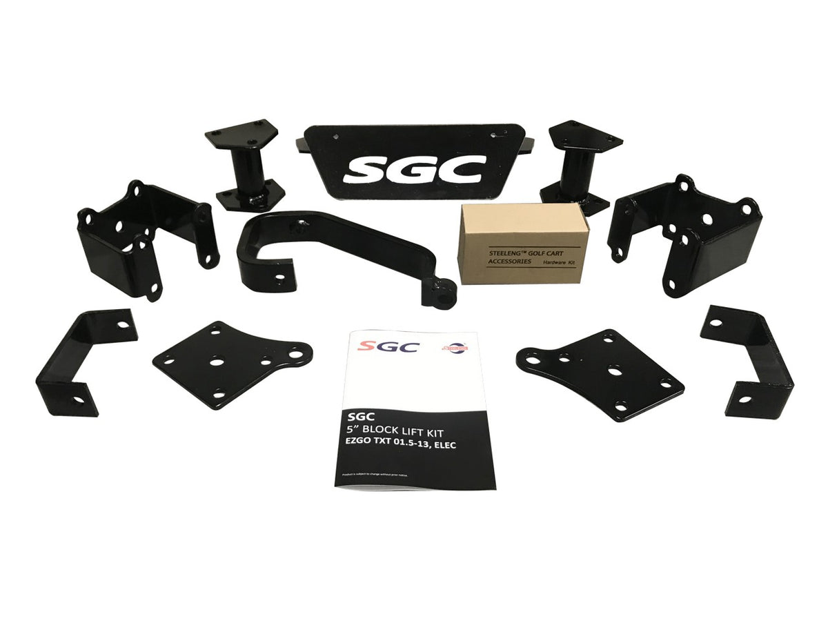 SGC 5″ Block Lift Kit for Electric EZGO TXT/PDS 2001.5-2013 exploded view of parts