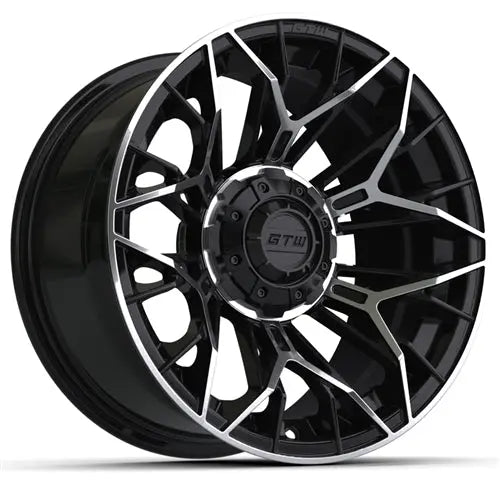 14x7 GTW Stellar Machined and Black Wheel Angle View