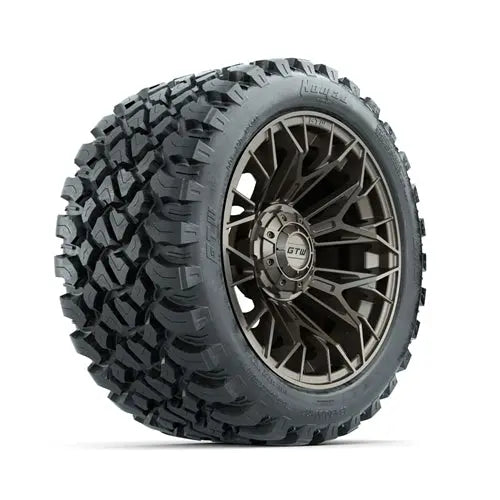 14" GTW Stellar Matte Bronze Wheels with Lifted Golf Cart Tire GTW