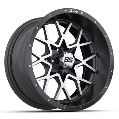 14x7 GTW Vortex Matte Grey Wheel Angle View