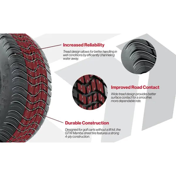 205/50-10 Mamba Street Low Profile Golf Cart Tire