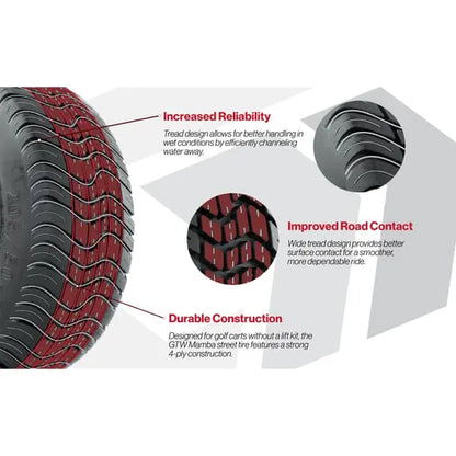 205/50-10 Mamba Street Low Profile Golf Cart Tire