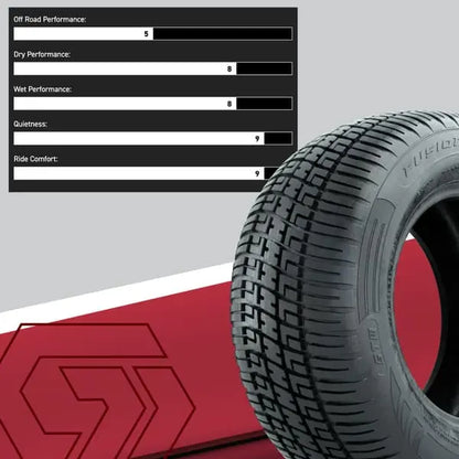 205/65-R10 GTW Fusion S/R Street Tire Performance Chart
