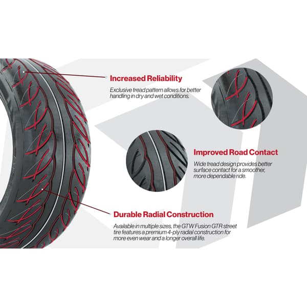 215/40-R12 GTW Fusion GTR Steel Belted Street Tire