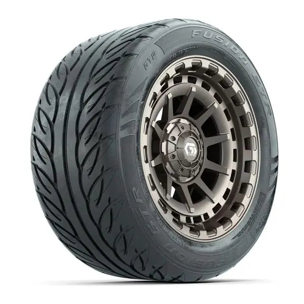 255/45-R14 GTW Fusion GTR Street Tire mounted on 14x7 Barricade Satin Bronze Wheel