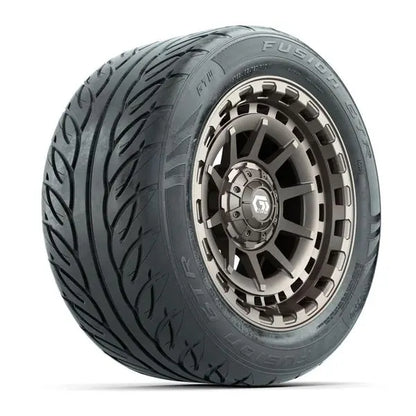 255/45-R14 GTW Fusion GTR Street Tire mounted on 14x7 Barricade Satin Bronze Wheel