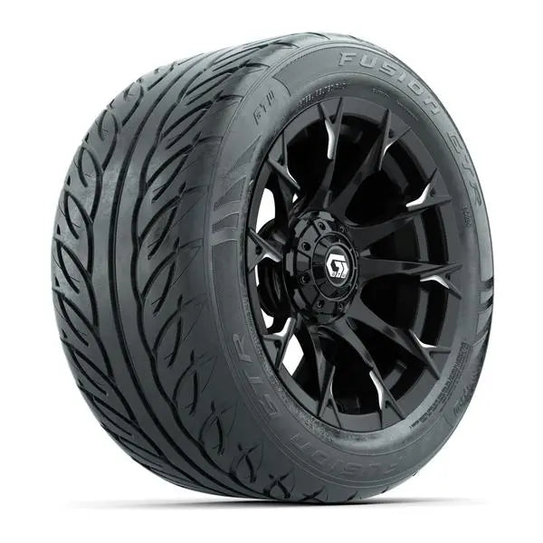 255/45-R14 GTW Fusion GTR Street Tire mounted on 14x7 Diablo Gloss Black Wheel