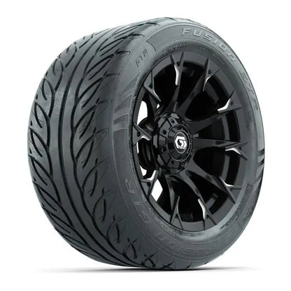 255/45-R14 GTW Fusion GTR Street Tire mounted on 14x7 Diablo Gloss Black Wheel