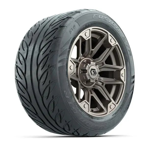 255/45-R14 GTW Fusion GTR Street Tire mounted on 14x7 Graffiti Satin Bronze Wheel