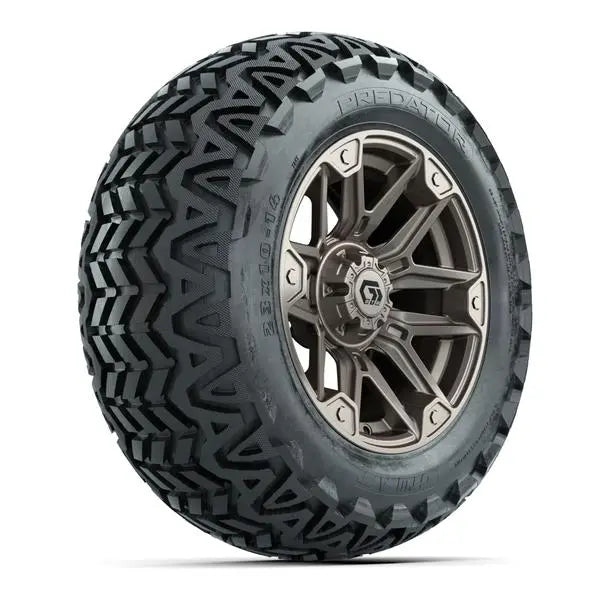 23x10-14 GTW Predator All Terrain Tire mounted on 14x7 Graffiti Satin Bronze Wheel