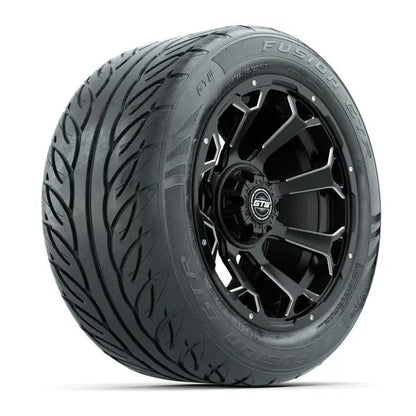 255/45-R14 GTW Fusion GTR Street Tire mounted on 14x7 Raven Machined and Black Wheel