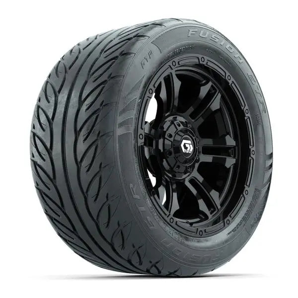 255/45-R14 GTW Fusion GTR Street Tire mounted on 14x7 Shogun Gloss Black Wheel