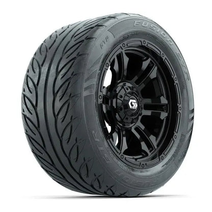 255/45-R14 GTW Fusion GTR Street Tire mounted on 14x7 Shogun Gloss Black Wheel