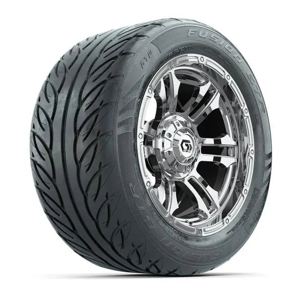 255/45-R14 GTW Fusion GTR Street Tire mounted on 14x7 Shogun Chrome Wheel