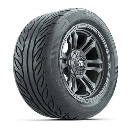 255/45-R14 GTW Fusion GTR Street Tire mounted on 14x7 Shogun Gloss Gunmetal Wheel
