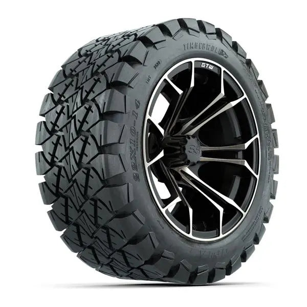 22x10-14 GTW Timberwolf All Terrain Tire mounted on 14x7 Spyder Matte Bronze Wheel