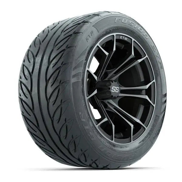255/45-R14 GTW Fusion GTR Street Tire mounted on 14x7 Spyder Matte Grey Wheel 