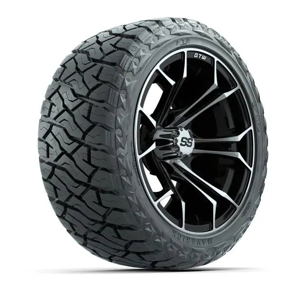 23x10-R14 GTW Maverick Radial All Terrain Tire mounted on 14x7 GTW Spyder Machined and Black Wheel