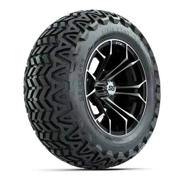 23x10-14 GTW Predator All Terrain Tire mounted on 14x7 GTW Spyder Machined and Black Wheel