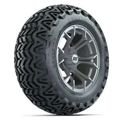 23x10-14 GTW Predator All Terrain Tire mounted on 14x7 Spyder Silver Wheel