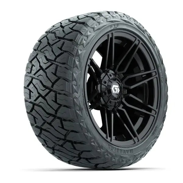 23x10 R14 Maverick Radial All Terrain Tire mounted on 14x7 Stealth Gloss Black Wheel