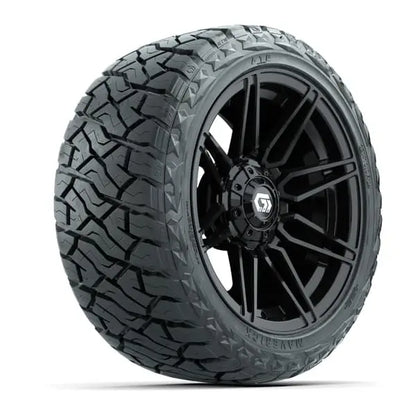 23x10 R14 Maverick Radial All Terrain Tire mounted on 14x7 Stealth Gloss Black Wheel