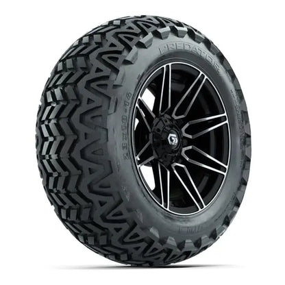23x10 14" Predator All Terrain Tire mounted on 14x7 Stealth Machined and Black Wheel
