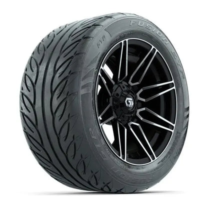 255/45-R14 GTW Fusion GTR Street Tire mounted on 14x7 Stealth Machined and Black Wheel