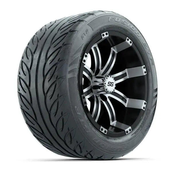 255/45-R14 GTW Fusion GTR Street Tire mounted on 14x7 Tempest Machined and Black Wheel
