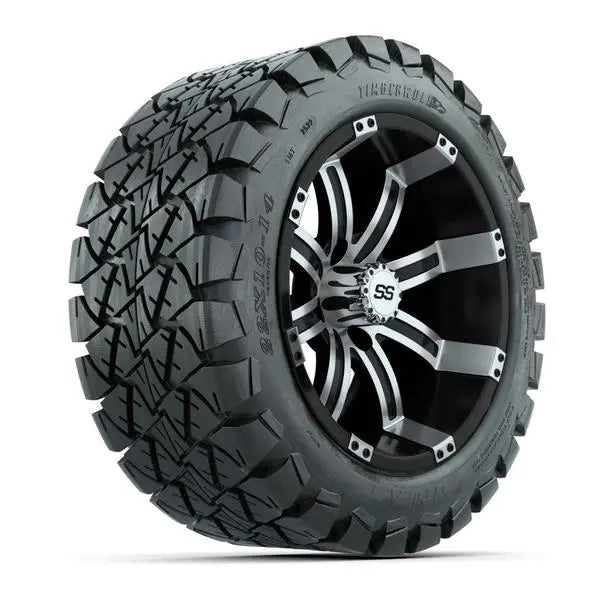 22x10-14 GTW Timberwolf All Terrain Tire mounted on 14x7 GTW Tempest Machined and Black Wheel