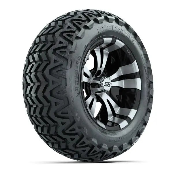 22x10-14 GTW Predator All Terrain Tire mounted on 14x7 Vampire Machined and Black Wheel