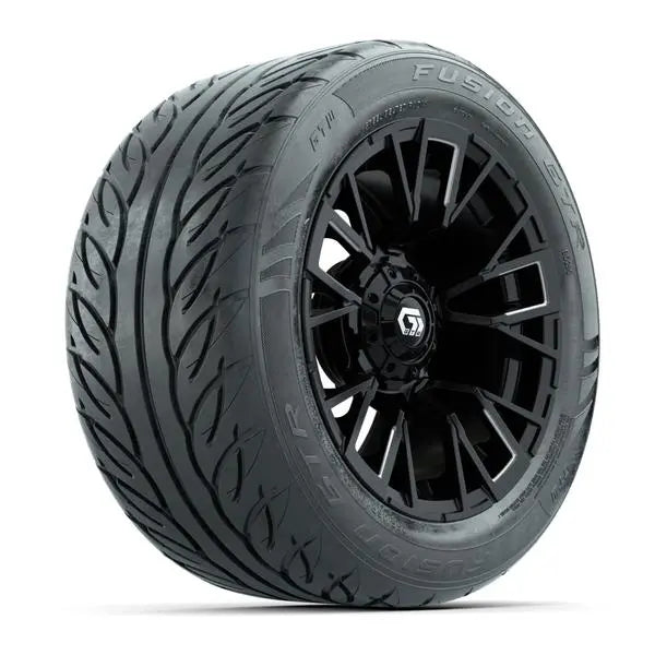 255/45-R14 GTW Fusion GTR Street Tire mounted on 14x7 Vandal Machined and Black Wheel