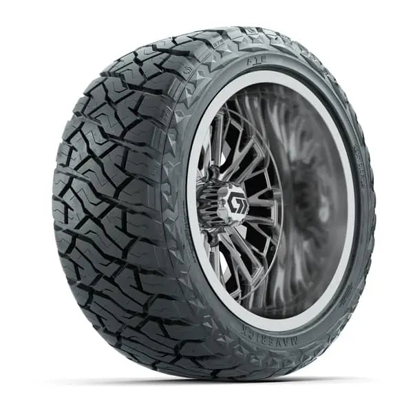 14" GTW Viper Wide Chrome Wheels with Lifted Golf Cart Tire