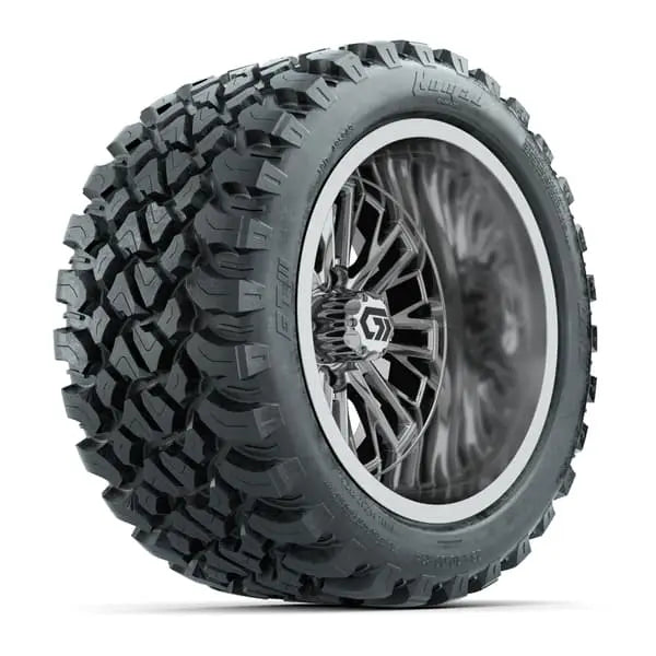 14" GTW Viper Wide Chrome Wheels with Lifted Golf Cart Tire