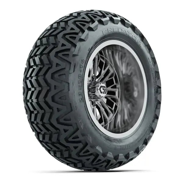 14" GTW Viper Wide Chrome Wheels with Lifted Golf Cart Tire