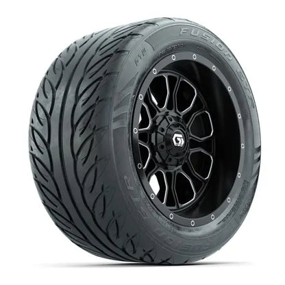 255/45 R14 Fusion GTR Street Tire mounted on 14x7 Volt Machined and Black Wheel