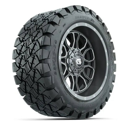 22x10-14 GTW Timberwolf All Terrain Tire mounted on 14x7 Volt Gunmetal Wheel