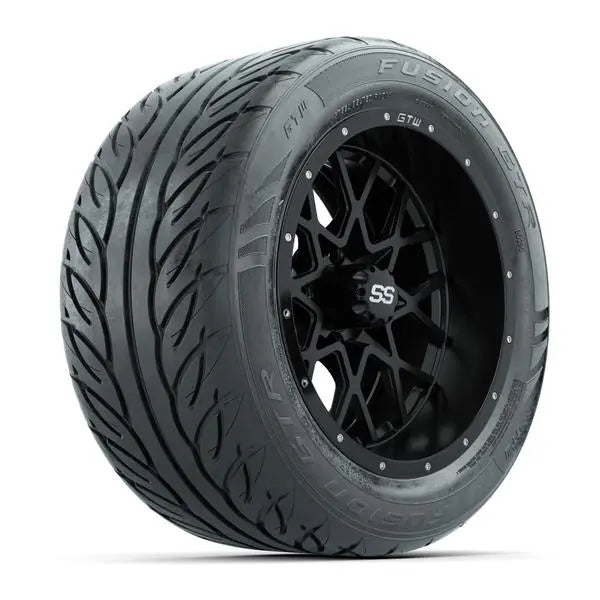 255/45-R14 GTW Fusion GTR Street Tire mounted on 14x7 Vortex Matte Black Wheel