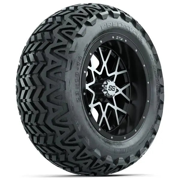 23x10-14 GTW Predator All Terrain Tire mounted on 14x7 Vortex Machined and Black Wheel 