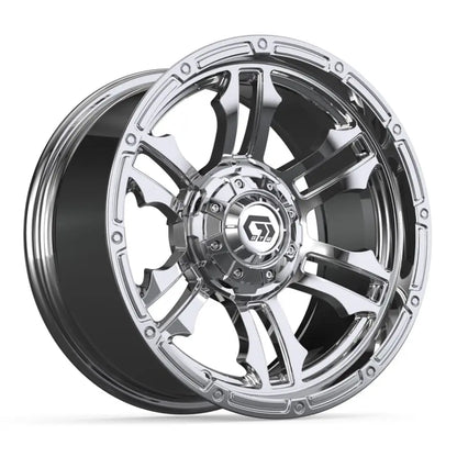 14" GTW Shogun Chrome Wheels with Low Profile Golf Cart Tire
