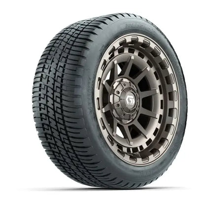 14" GTW Barricade Satin Bronze Wheels with Low Profile Golf Cart Tire