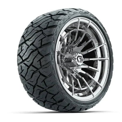 14" GTW Boost Chrome Wheels with Low Profile Golf Cart Tire