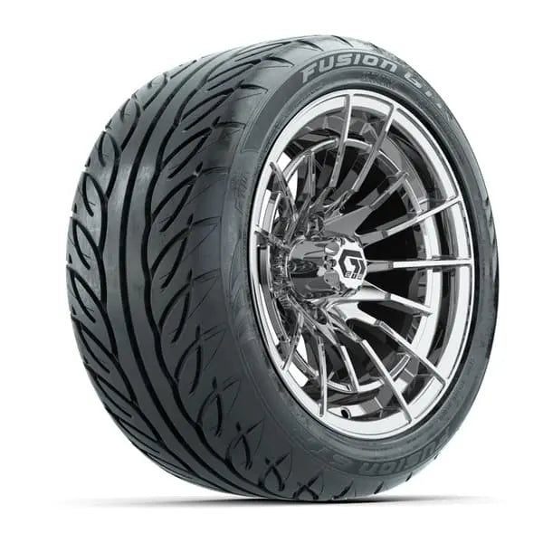 14" GTW Boost Chrome Wheels with Low Profile Golf Cart Tire